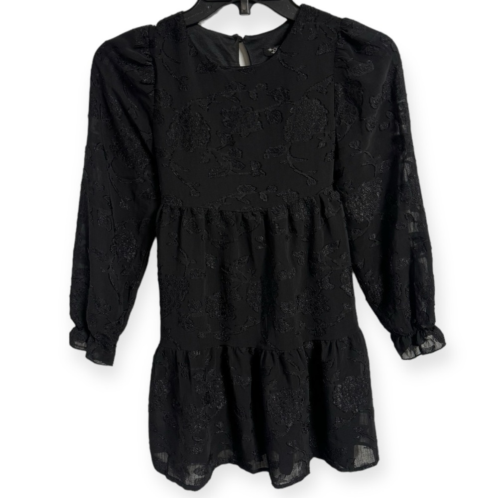 Xtraordinary Girls Black‎ Floral Lined Dress Size 7